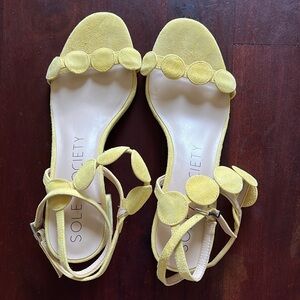 Never worn Sole Society yellow heeled sandals